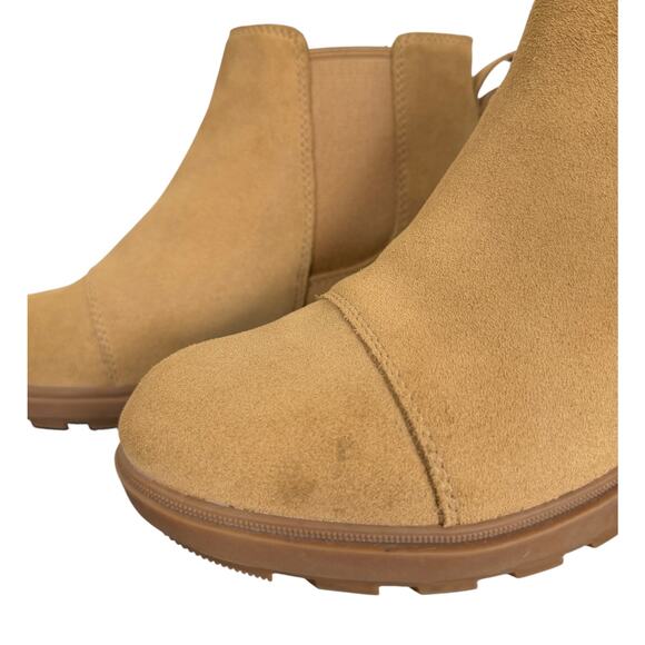 SOREL Evie II Wedge Chelsea Boot in Caribou Buff Gum Tan Suede Women’s 7.5 - Picture 6 of 12